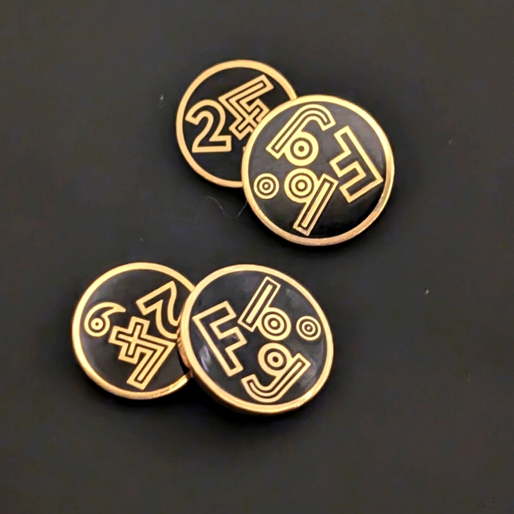 Vintage Hermès 1989 Cufflinks Gold Tone and Black